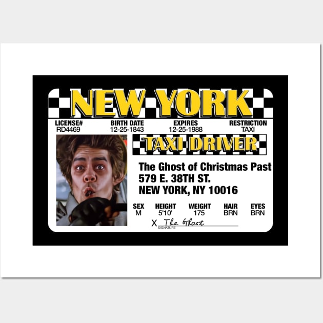 Ghost of Christmas Past Taxi License / Scrooged Wall Art by darklordpug